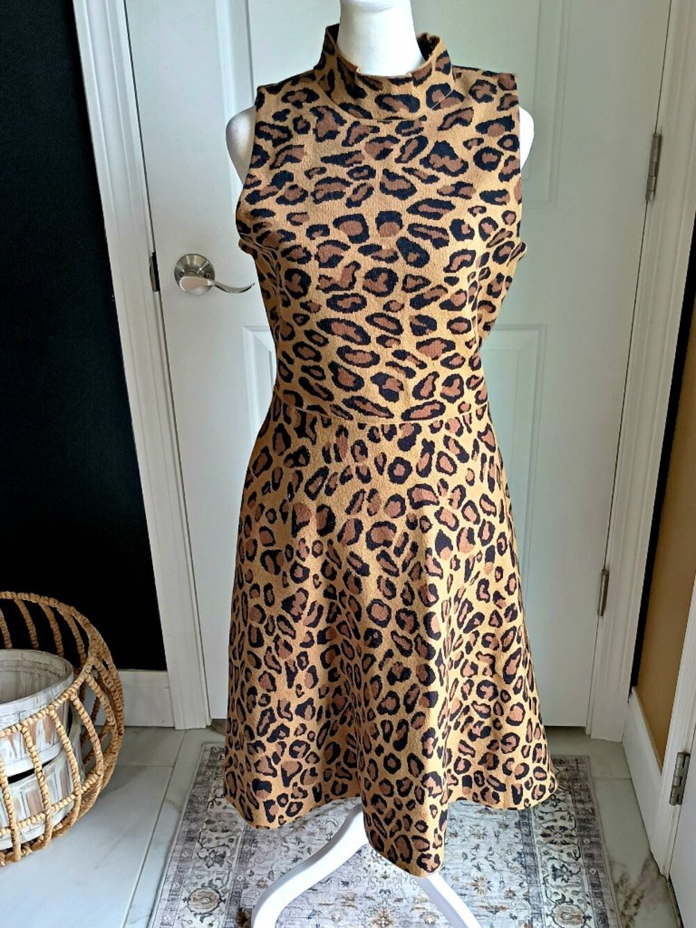 NWOT! BOSTON PROPER SLEEVELESS CHEETAH SWEATER DRESS
